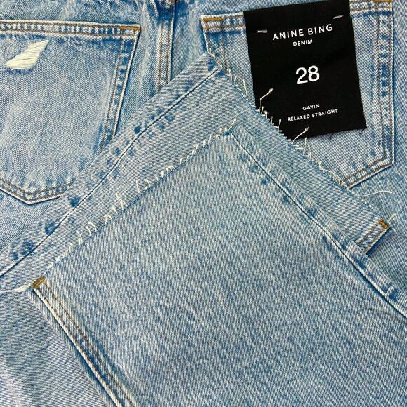 New Women’s Anine Bing Gavin Relaxed Straight Jeans Size 28 - Picture 9 of 12